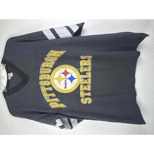 VTG 90s Men’s XL Pittsburgh Steelers Logo 7 Jersey Shirt V-Neck USA Made